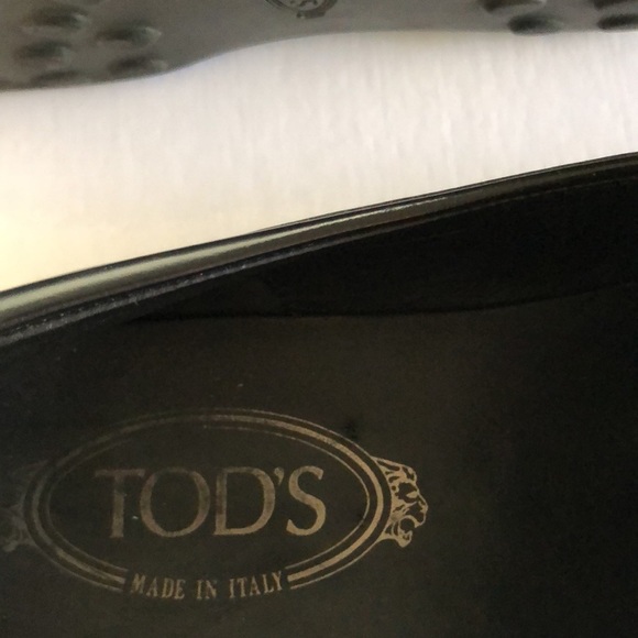 TOD’S Men’s Black Leather Driving Loafers Size 7 - Picture 9 of 15